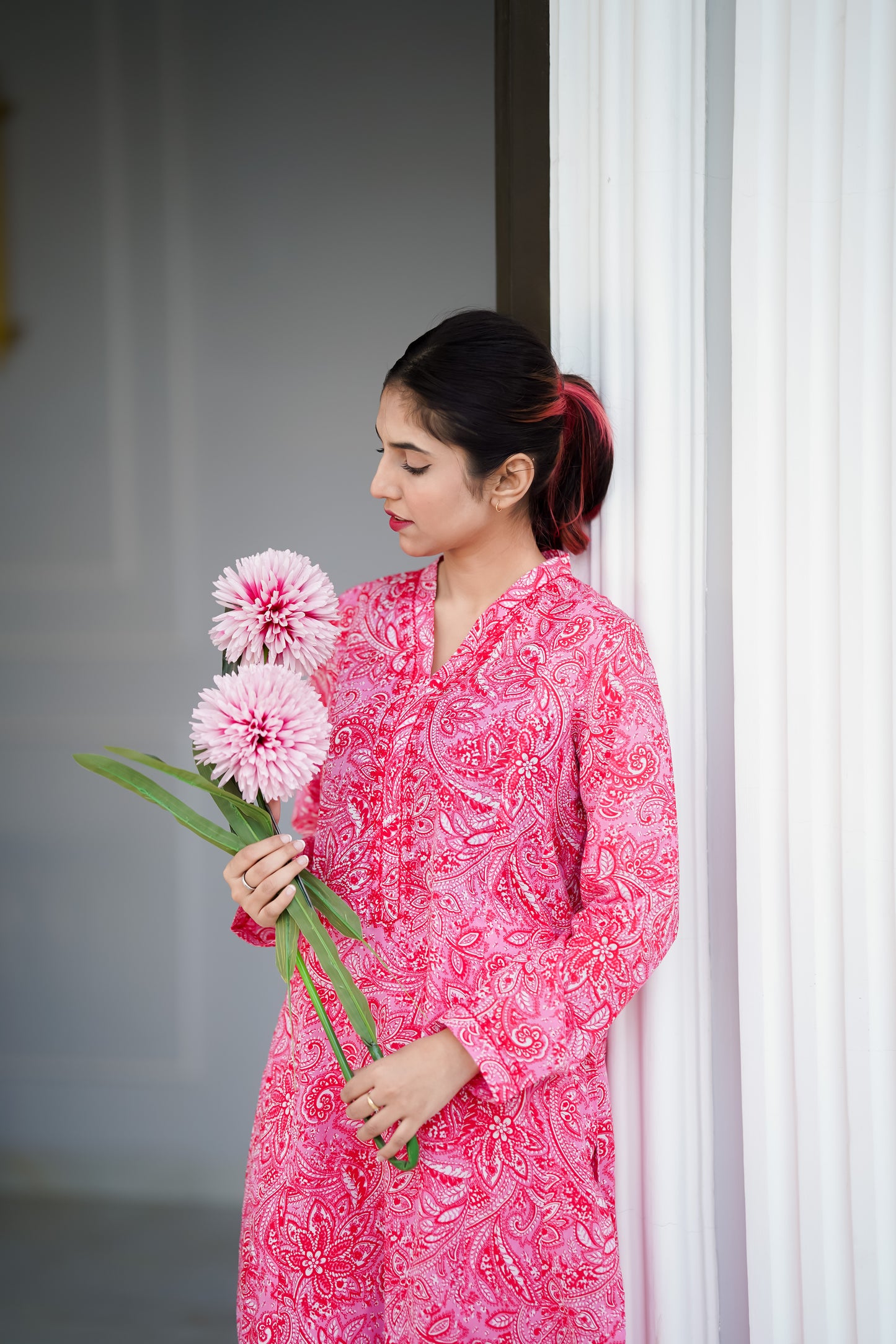 The Pink Paisley – Hot Pink Paisley Printed & Hand Embroidered Lawn 2-Piece Suit