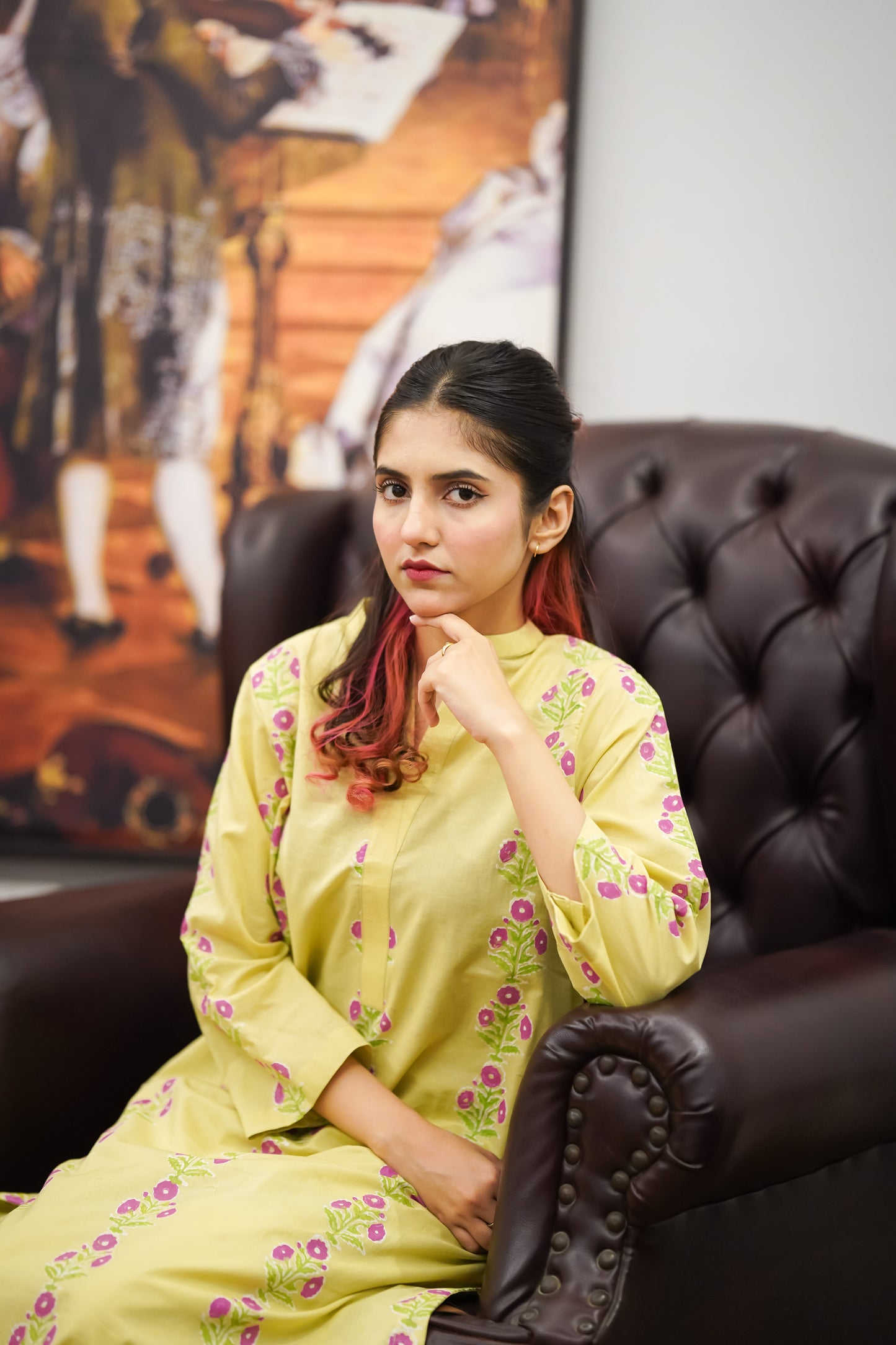 Bahar e Zard – Lemon Yellow Block Print Lawn 2-Piece Suit