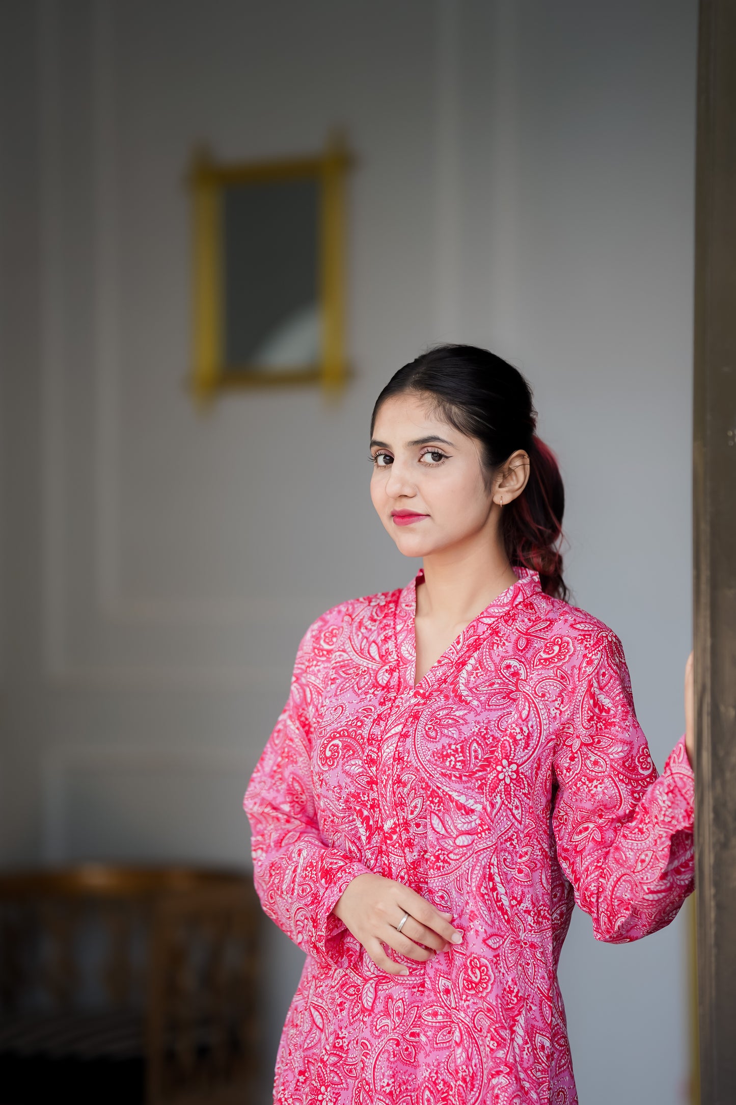 The Pink Paisley – Hot Pink Paisley Printed & Hand Embroidered Lawn 2-Piece Suit