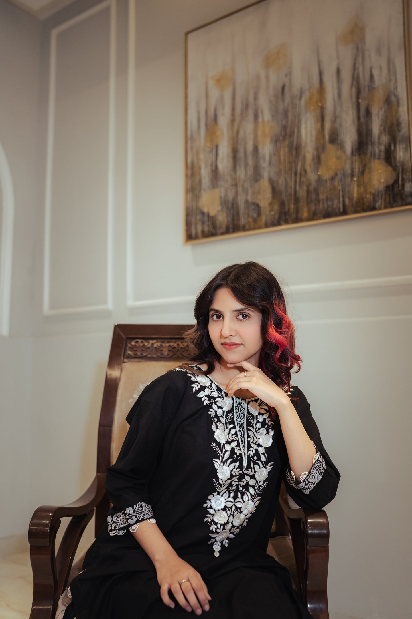 Shab e Gul – Black White Embroidered 2-Piece Eid Suit