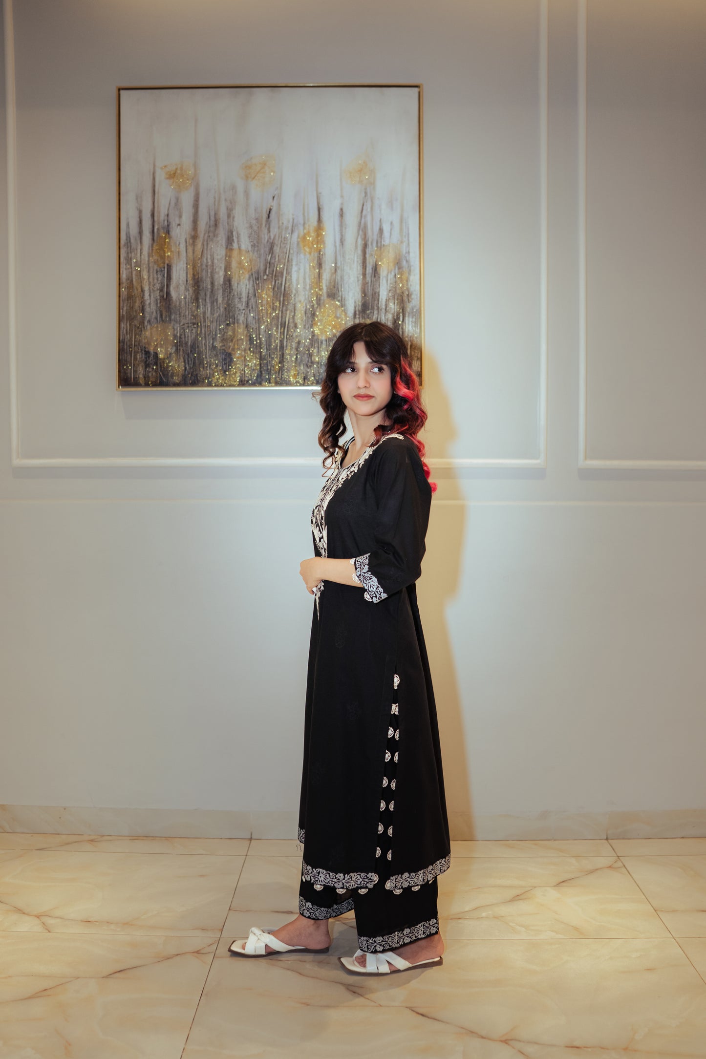 Shab e Gul – Black White Embroidered 2-Piece Eid Suit